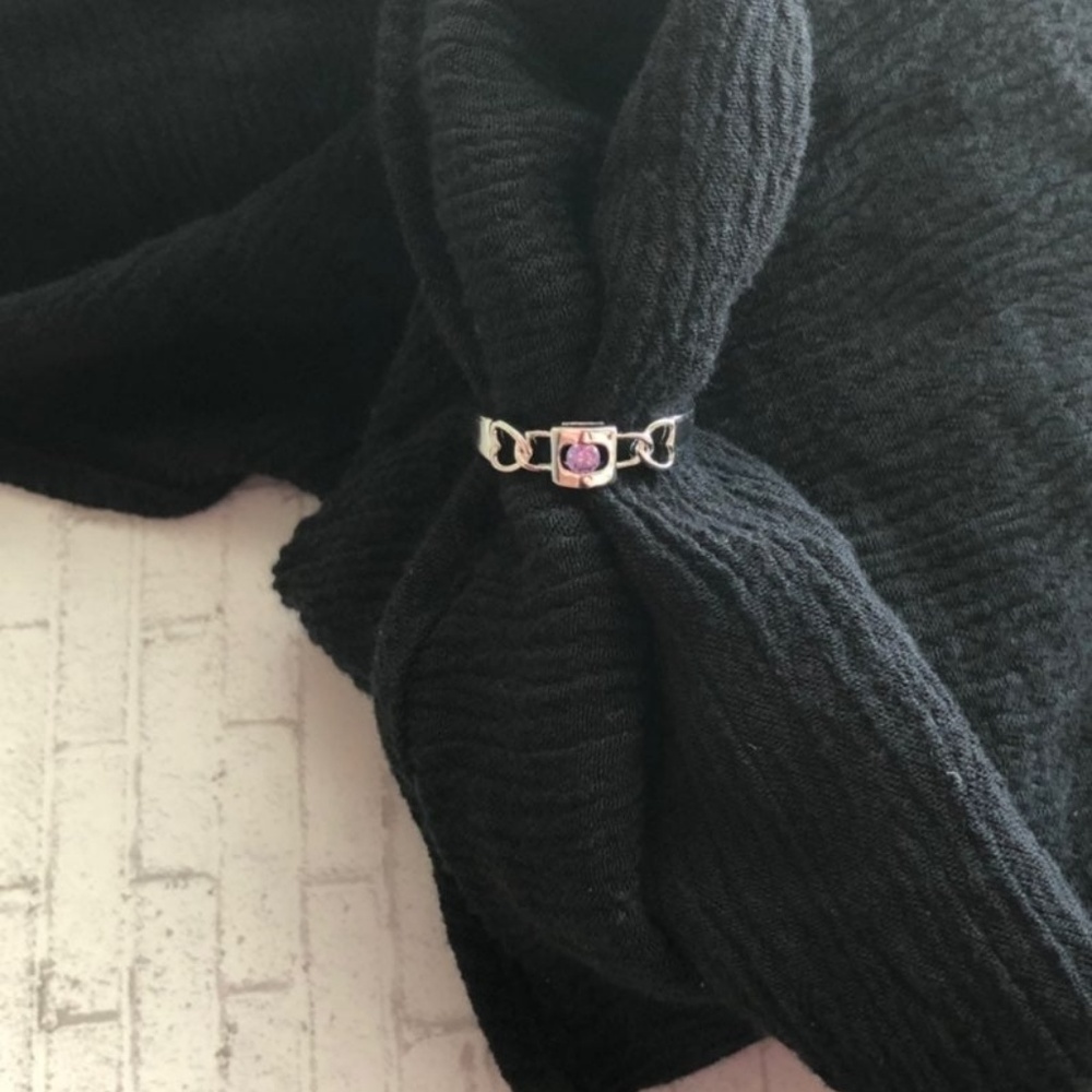 UNIQUE INTERLOCKING AMETHYST SILVER925 DESIGN RING - Picture 8 of 8
